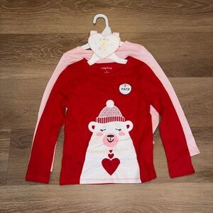 Lucky Penny Girls 2 Pack Long Sleeve T-Shirts Size 5 New Holiday Christmas